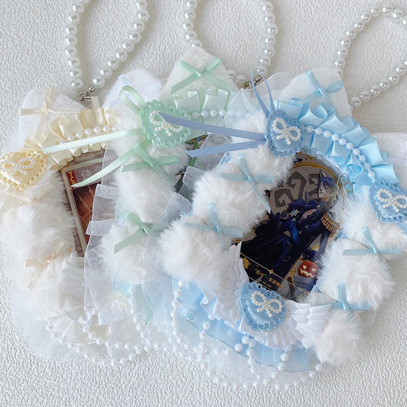 Anime Lace Pearl Badge Card Holder Charm - Image 2