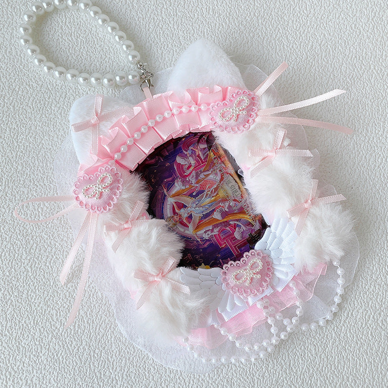 Anime Lace Pearl Badge Card Holder Charm - Image 4
