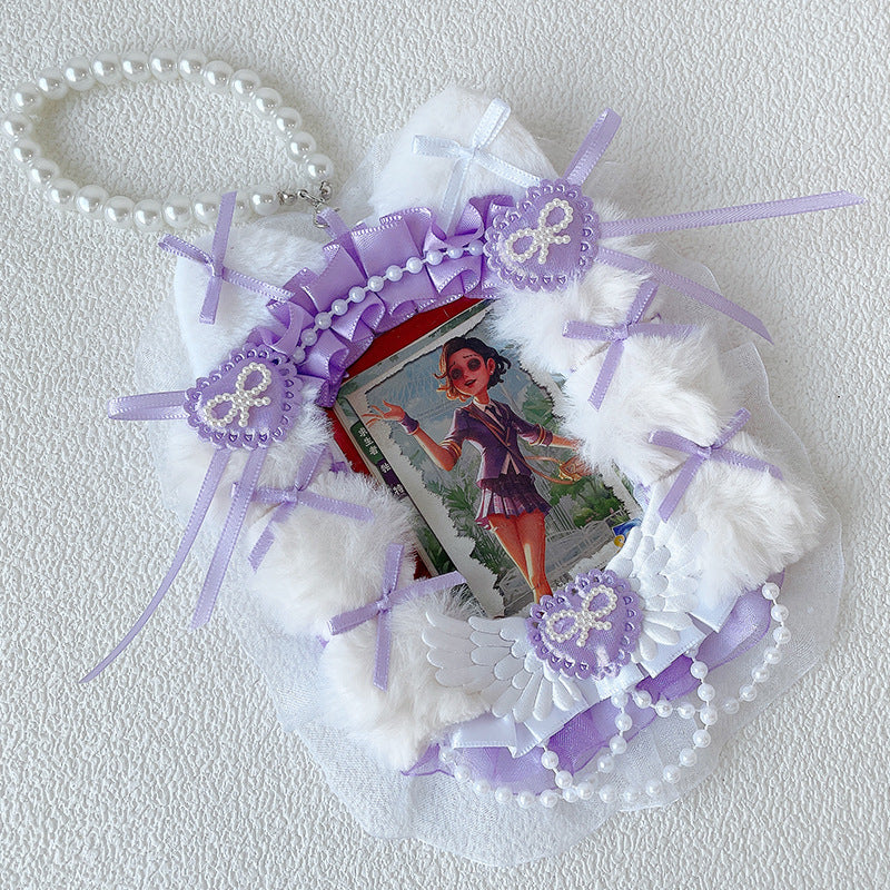 Anime Lace Pearl Badge Card Holder Charm - Image 9