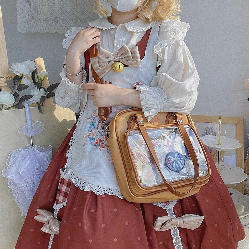 Kawaii Bear, Rabbit, Cat Square Student Ita Bag - Image 4