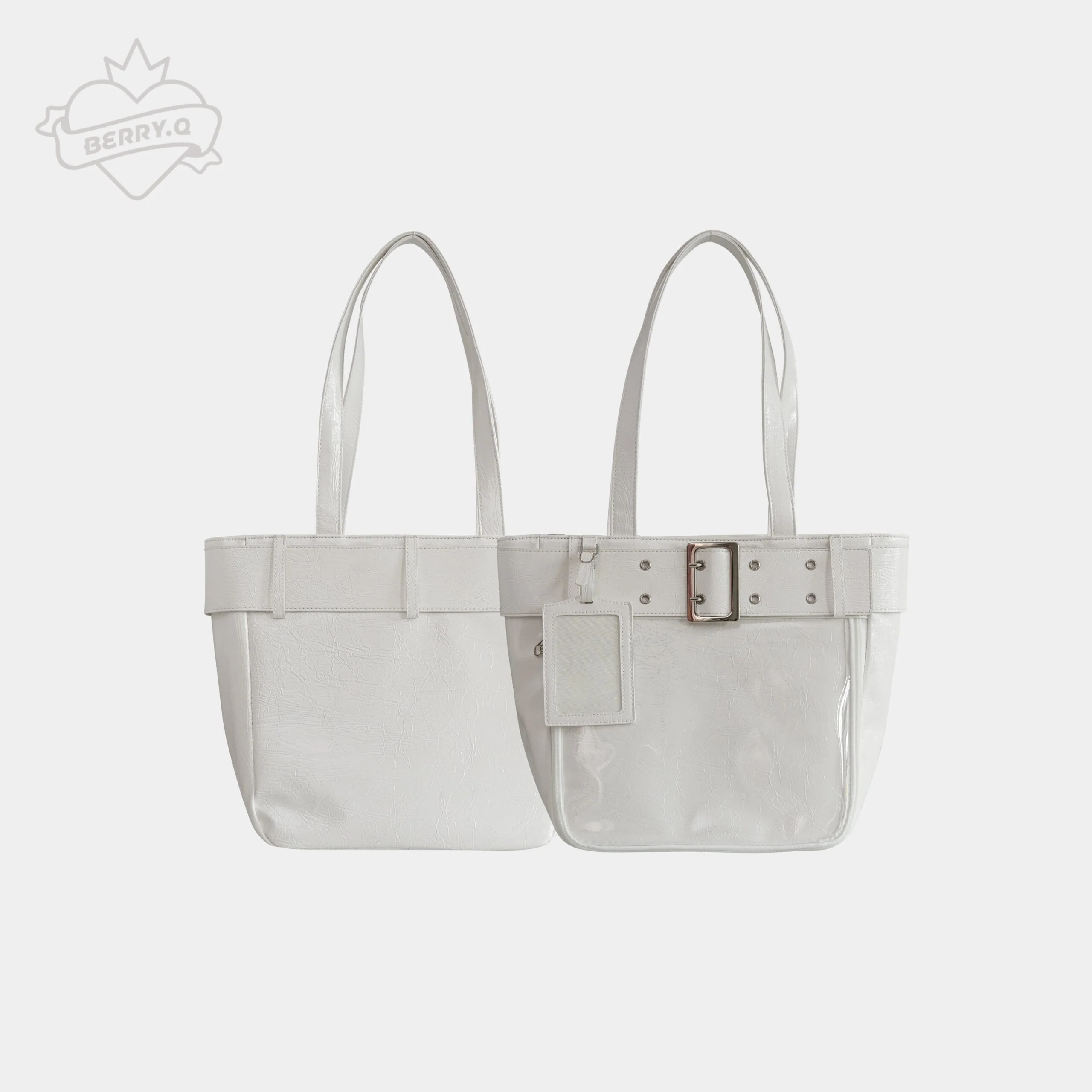 Belt Style Ita Bag - Spacious Y2K Silver Tote Ita Bag - Image 14