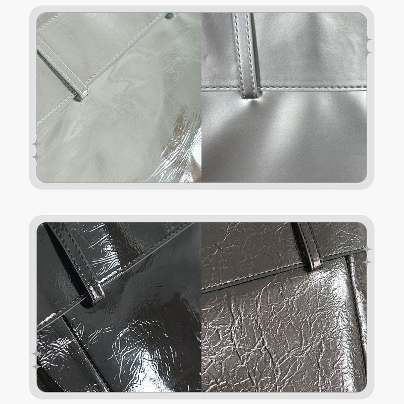 Belt Style Ita Bag - Spacious Y2K Silver Tote Ita Bag - Image 6