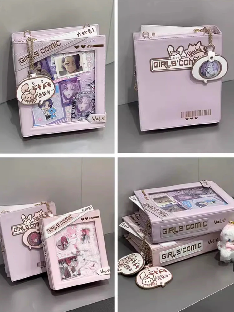 Cute Comic-Style Book Ita Bag with Crossbody and Backpack Design - Image 20