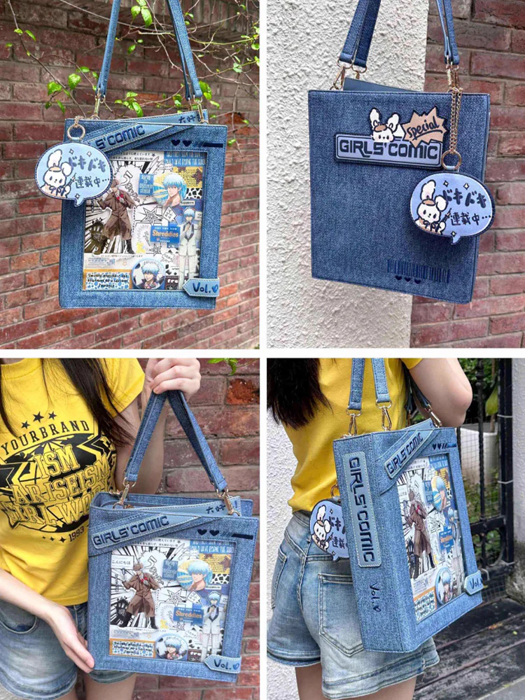 Cute Comic-Style Book Ita Bag with Crossbody and Backpack Design - Image 25