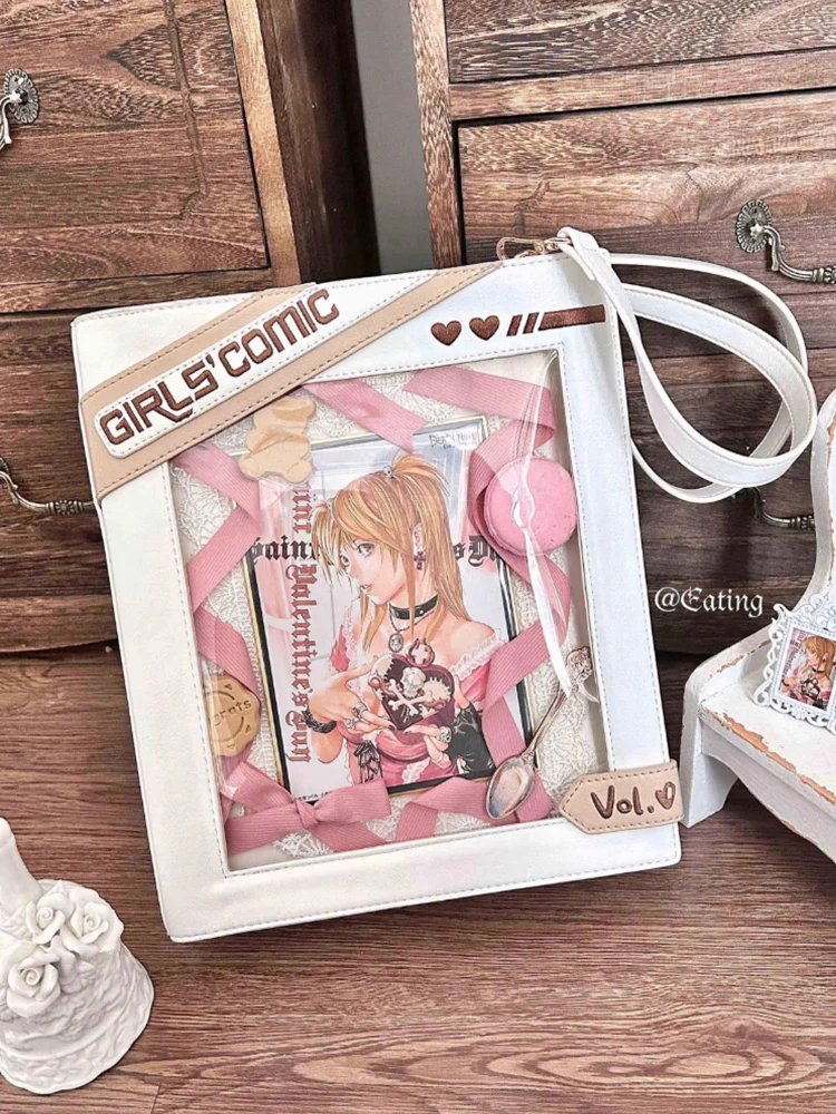 Cute Comic-Style Book Ita Bag with Crossbody and Backpack Design - Image 29