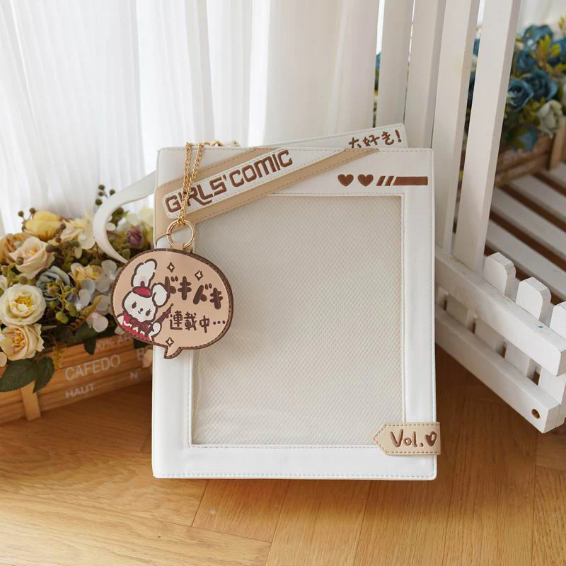 Cute Comic-Style Book Ita Bag with Crossbody and Backpack Design - Image 33
