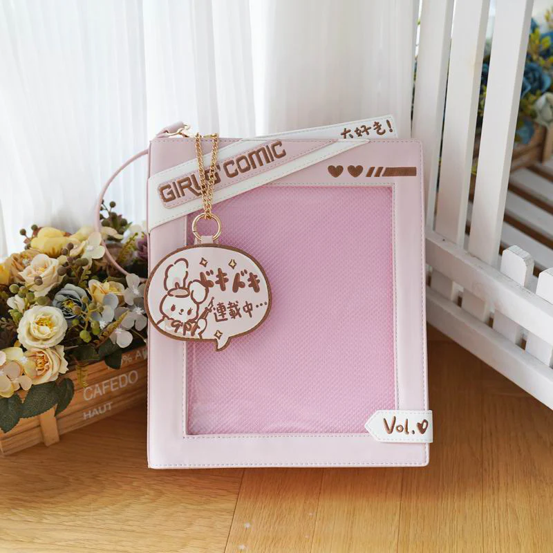 Cute Comic-Style Book Ita Bag with Crossbody and Backpack Design - Image 34
