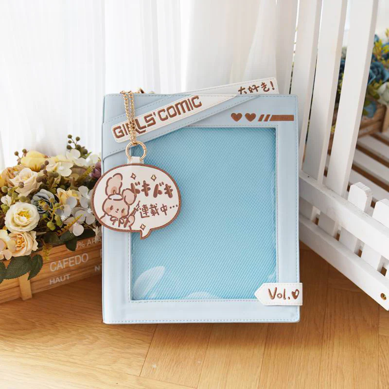 Cute Comic-Style Book Ita Bag with Crossbody and Backpack Design - Image 37