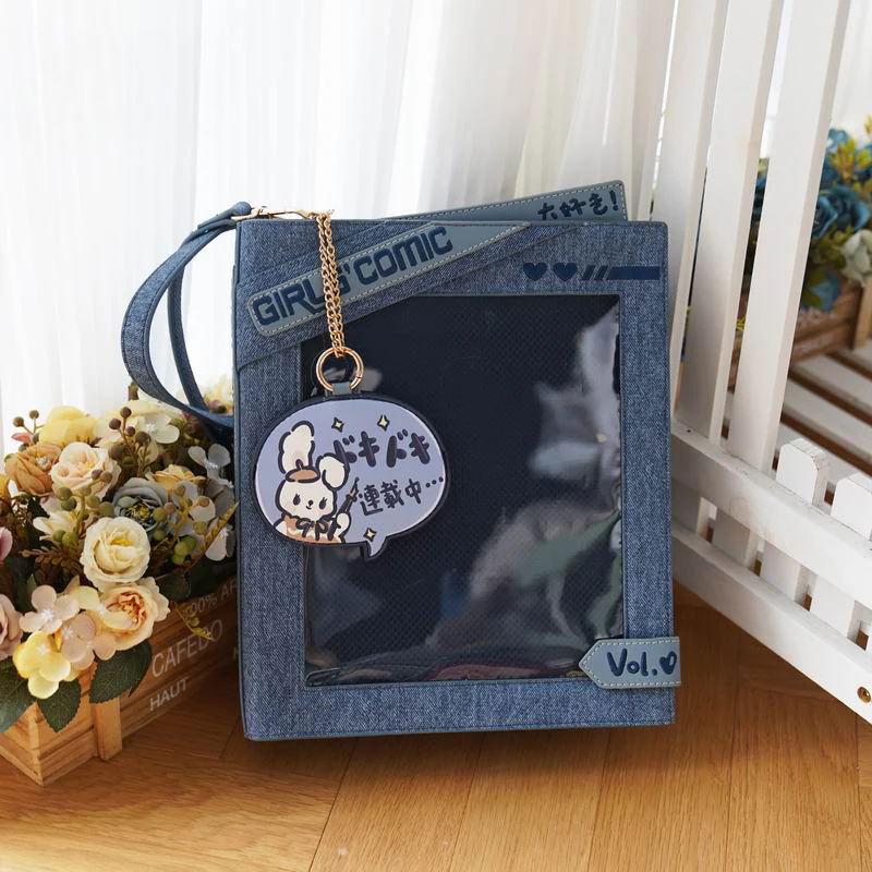 Cute Comic-Style Book Ita Bag with Crossbody and Backpack Design - Image 39