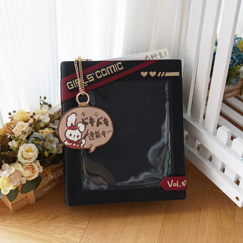 Cute Comic-Style Book Ita Bag with Crossbody and Backpack Design - Image 41