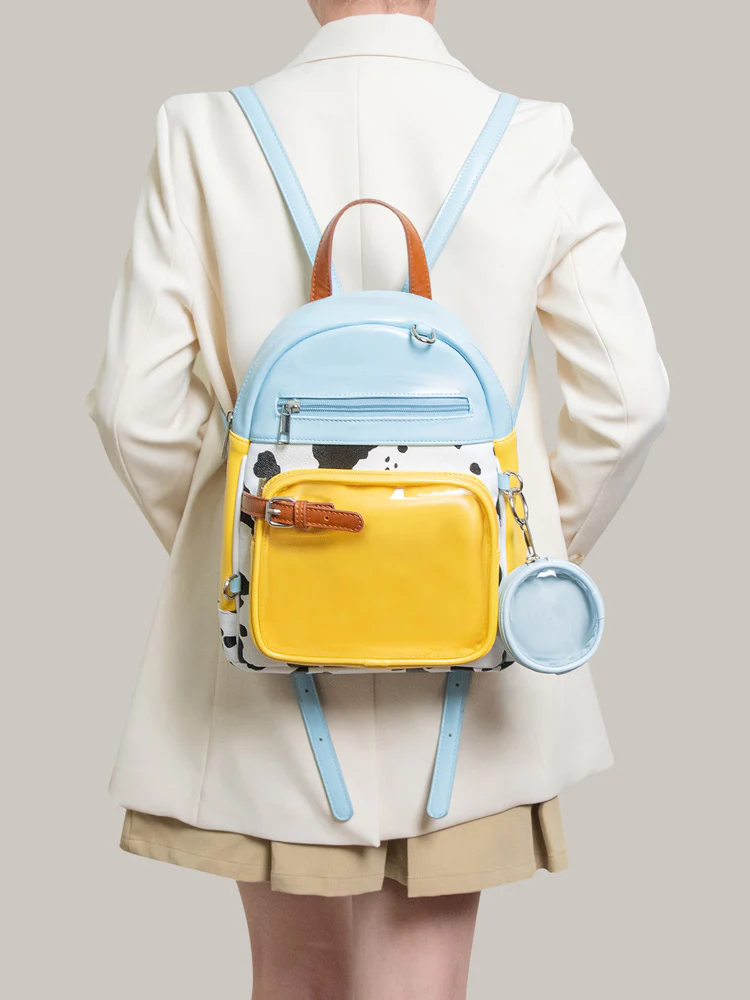 Cute Cow Print Ita Bag Backpack with Charm - Image 3