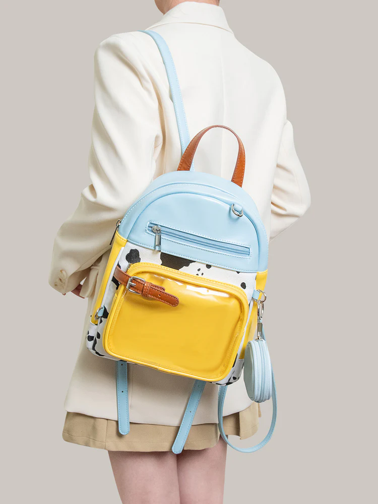 Cute Cow Print Ita Bag Backpack with Charm - Image 4