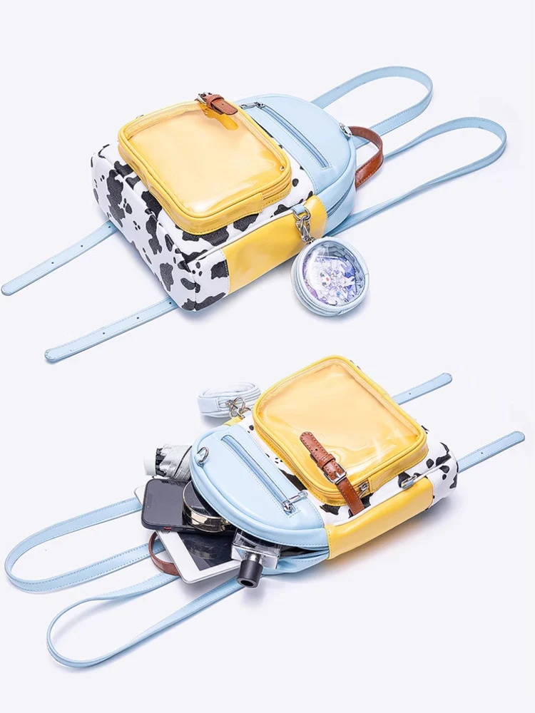 Cute Cow Print Ita Bag Backpack with Charm - Image 9