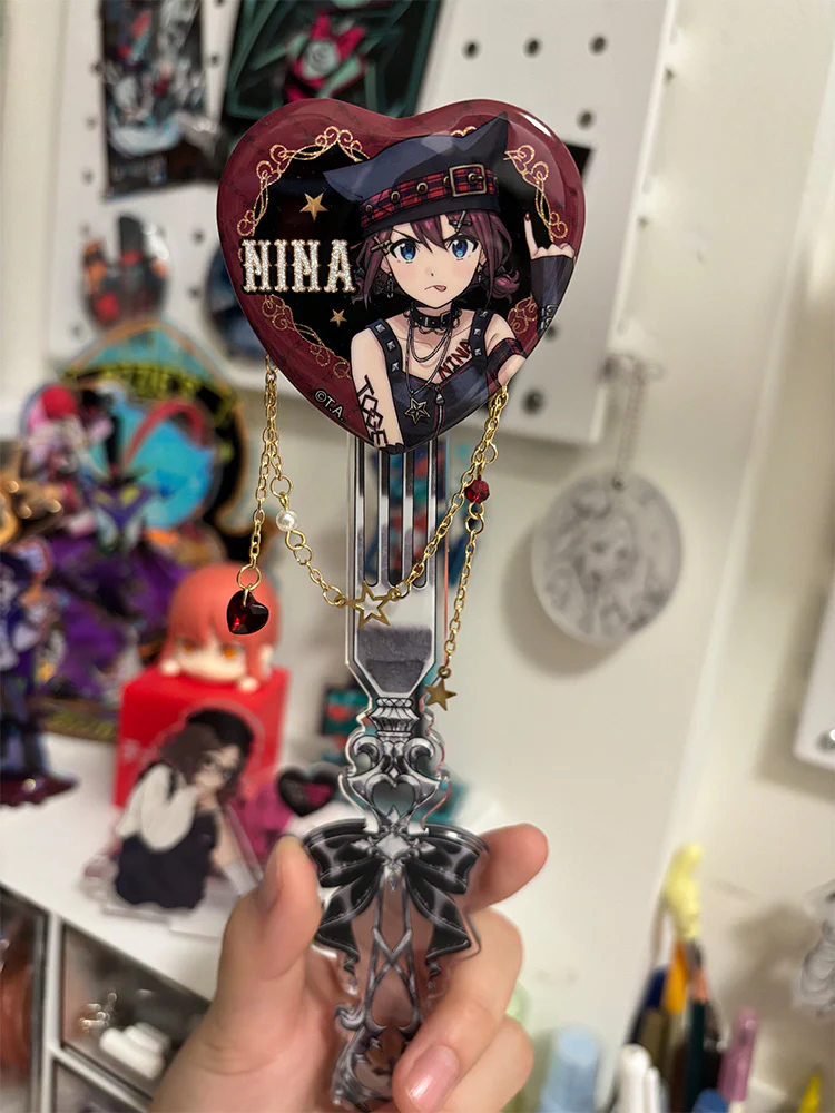 Gothic Fork-Style Acrylic Magnetic Badge Display Stick - Image 14