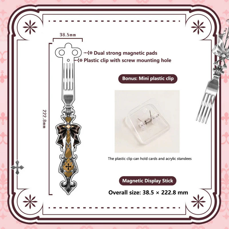 Gothic Fork-Style Acrylic Magnetic Badge Display Stick - Image 27