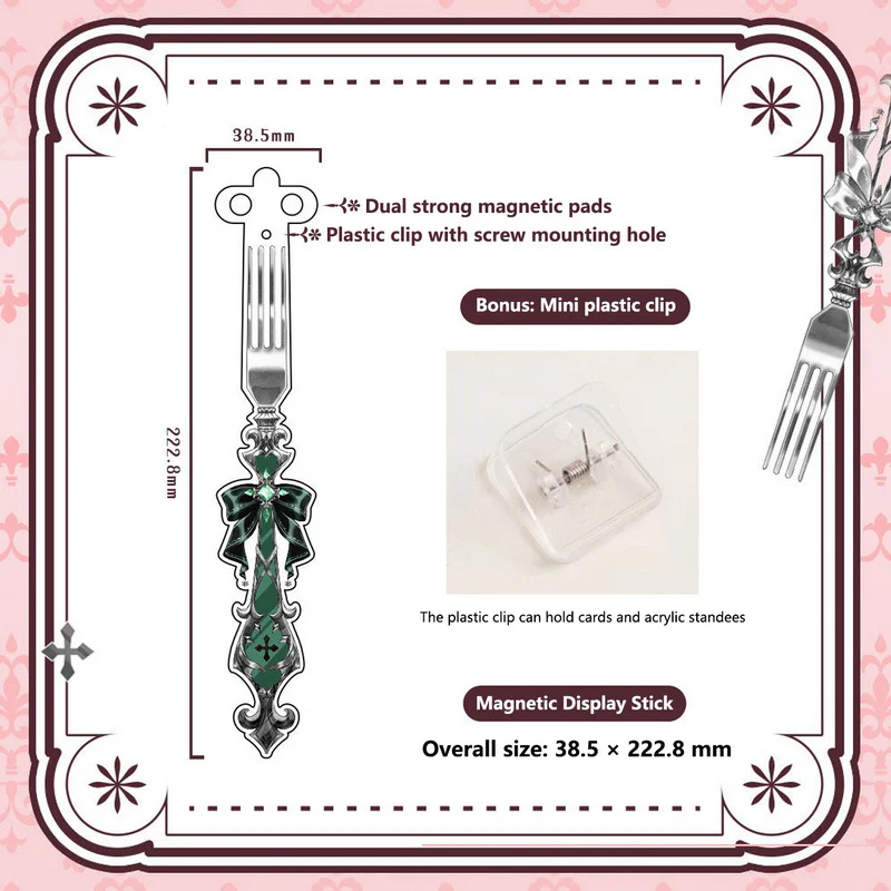 Gothic Fork-Style Acrylic Magnetic Badge Display Stick - Image 28