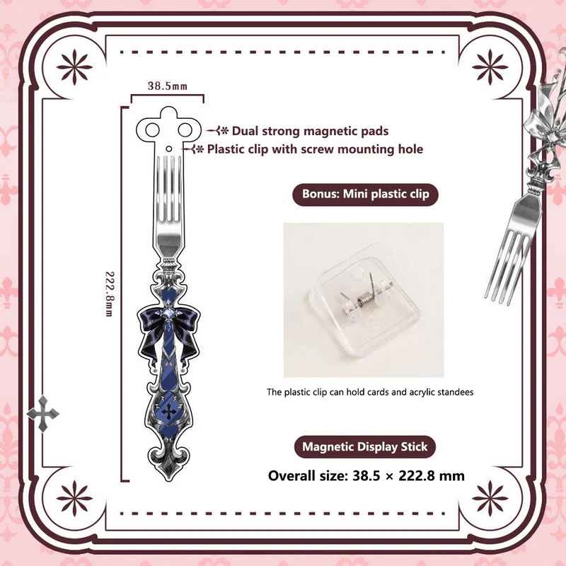Gothic Fork-Style Acrylic Magnetic Badge Display Stick - Image 30