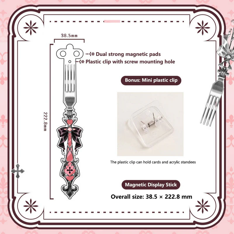 Gothic Fork-Style Acrylic Magnetic Badge Display Stick - Image 32