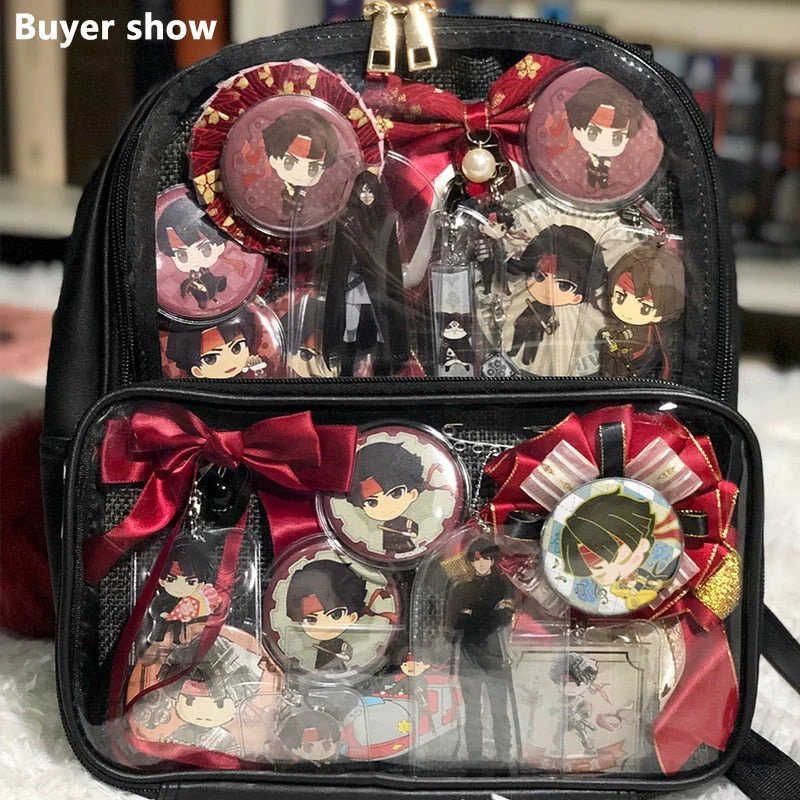Double Window Candy PU Leather Backpack - Image 10