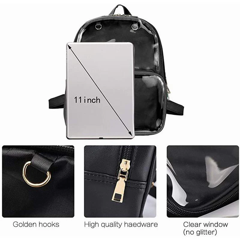 Double Window Candy PU Leather Backpack - Image 5