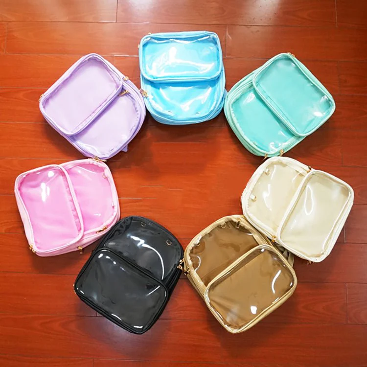 Double Window Candy PU Leather Backpack - Image 6