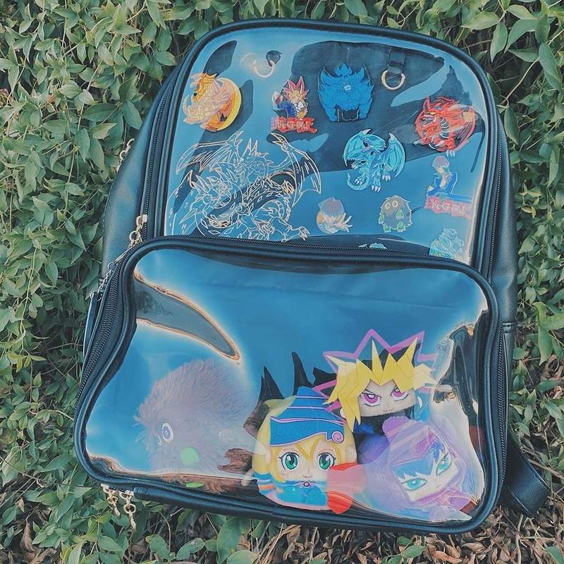 Double Window Candy PU Leather Backpack - Image 8