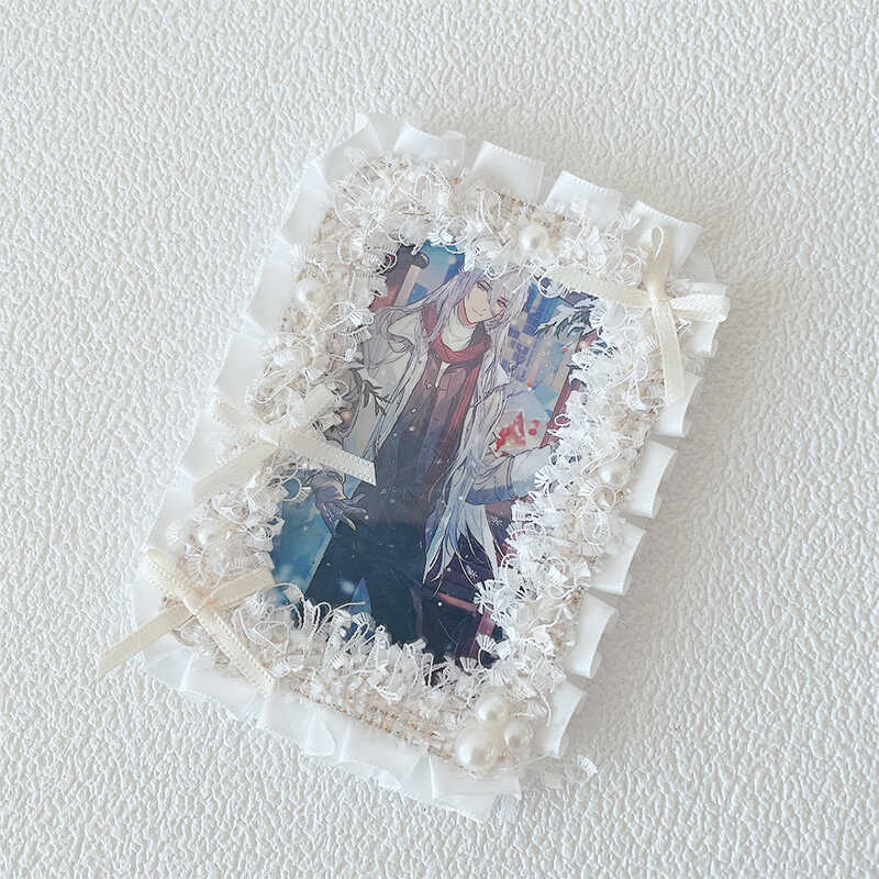Kawaii Lace Bow 3-Inch Photo Card Holder Decoration - Image 2