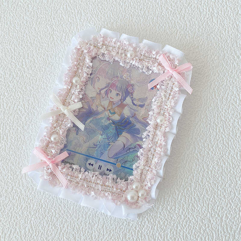 Kawaii Lace Bow 3-Inch Photo Card Holder Decoration - Image 5