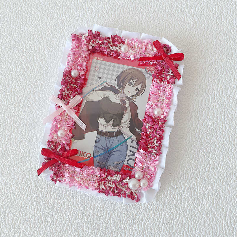 Kawaii Lace Bow 3-Inch Photo Card Holder Decoration - Image 7