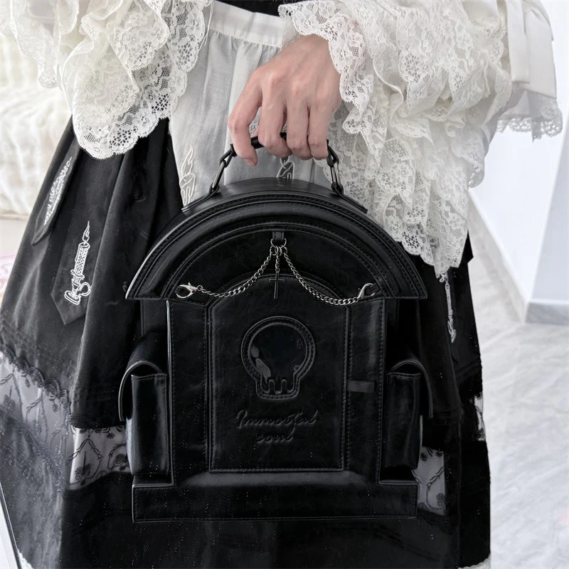 Lolita Gothic Skull Tombstone Ita Bag & Doll Bag - Image 12