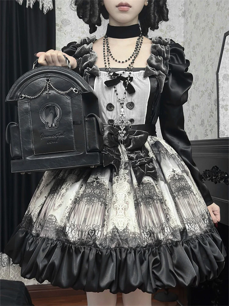 Lolita Gothic Skull Tombstone Ita Bag & Doll Bag - Image 22