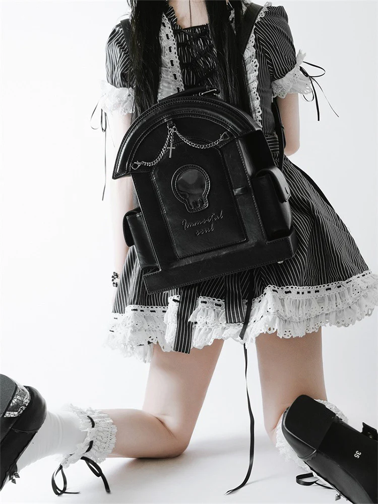 Lolita Gothic Skull Tombstone Ita Bag & Doll Bag - Image 24