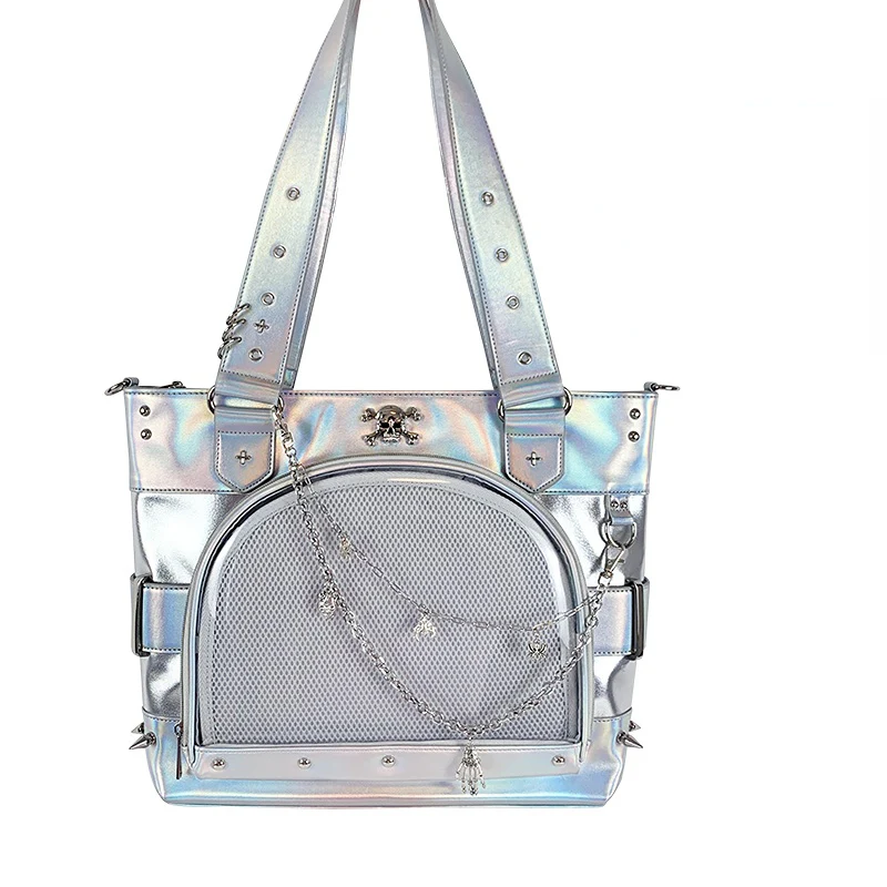 Punk Clear Doll Shoulder Bag Metal Skull Chain Lolita Totes - Image 26