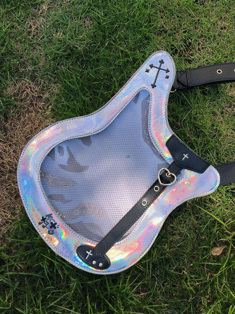 Y2K Guitar and Bass-Shaped Ita Bag with Pin Display Design - Image 20