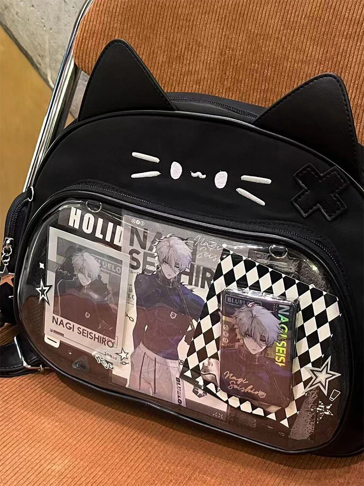 Y2K Japan Silver Cat Pin Backpack - Image 3
