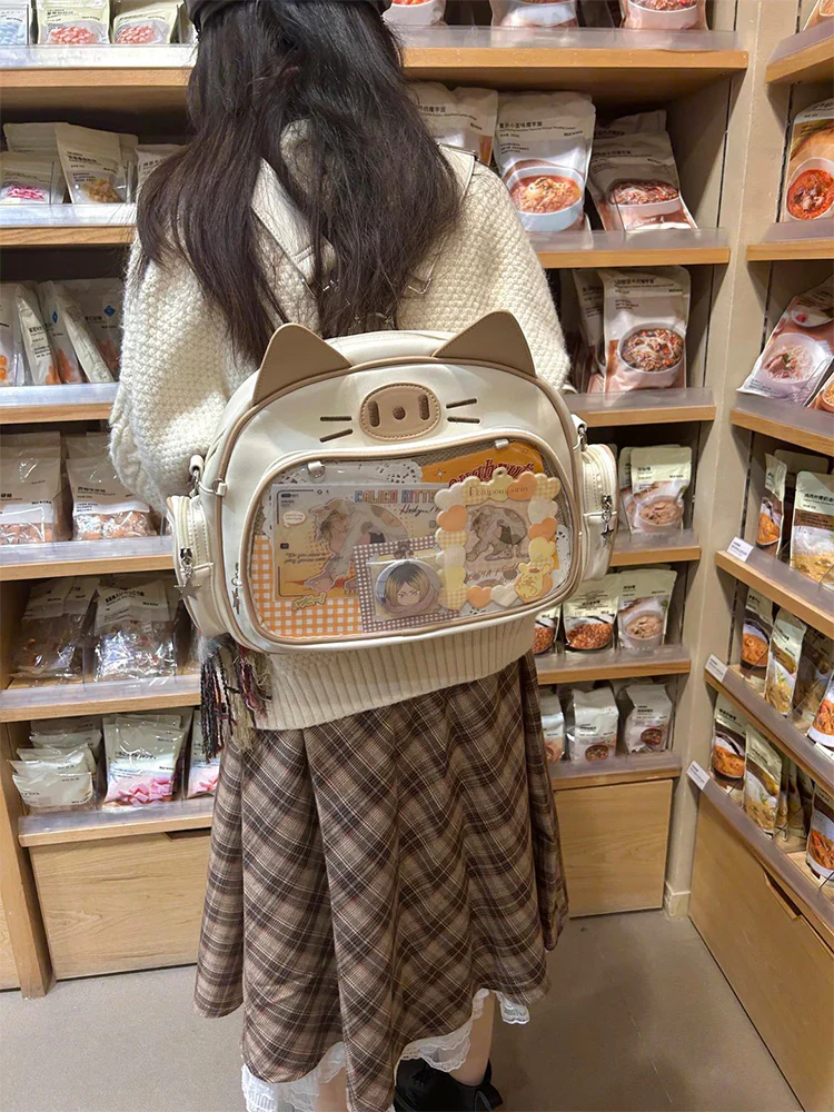 Y2K Japan Silver Cat Pin Backpack - Image 7