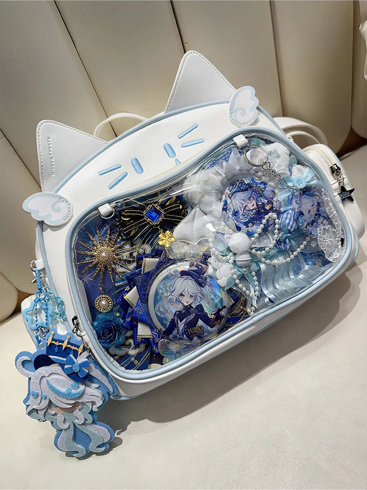 Y2K Japan Silver Cat Pin Backpack - Image 9